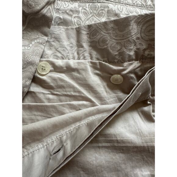 2 Ralph Lauren Pillow Sham Ruffles Textured Jacquard Floral paisley gray set - Picture 9 of 16